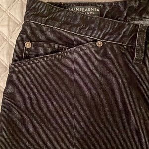 Men’s Jhane Barnes charcoal corduroy jeans, zip button closure. 3 fr.2rear pocke